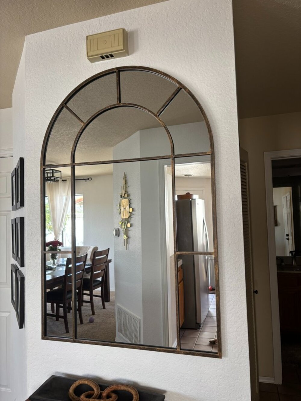 Laurel Foundry Modern Farmhouse Large Arched Windowpane Mirror 47"